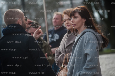 Gdansk. Nowy Ratusz. Plan zdjeciowy serialu pt. Prawo...