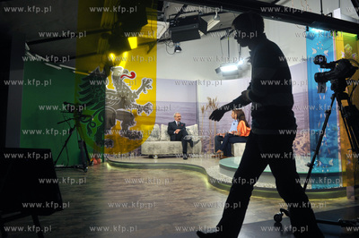 Studio telewizji CSBTV w Rumi. Nagranie programu "...