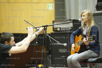 Gdansk. Budynek Not. Precasting do programu telewizji...