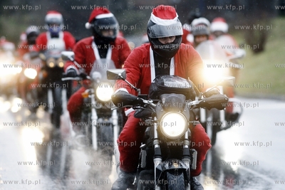 Gdansk Zaspa. Motocyklowa Parada Mikolajow. Jest to...