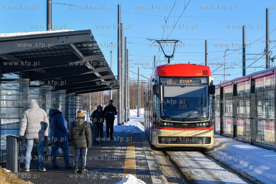Tramwaj pesa jazz duo na pętli Ujeścisko. 14.02.2021...