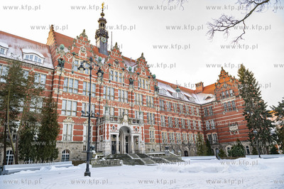 Gdańsk - Wrzeszcz. Nz. budynek Politechniki Gdańskiej...