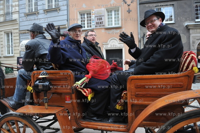 Barwna parada urodzinowa Jana Heweliusza, w roli astronoma...