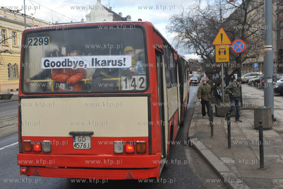 Pozegnanie z autobusem miejskim Ikarus w Gdansku. Przez...