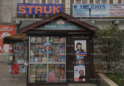 Gdansk Wrzeszcz. Kampania wyborcza do samorzadow. Kiosk...