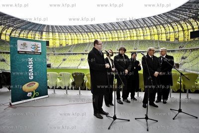 PGE Arena. Konferencja prasowa z udziałem przedstawicieli...