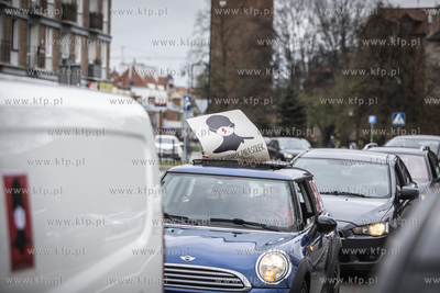 Protest samochodowy  przeciwko projektowi ustawy o...