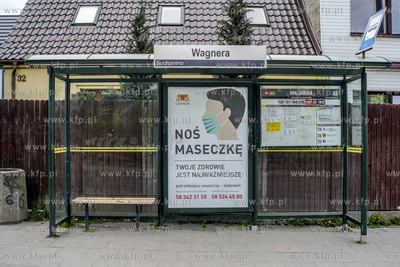 Gdańsk, Suchanino. Przystanek autobusowy Wagnera z...