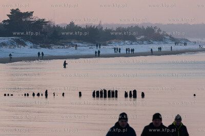 Gdańsk, Górki Zachodnie. Zimowy krajobraz nad morzem....