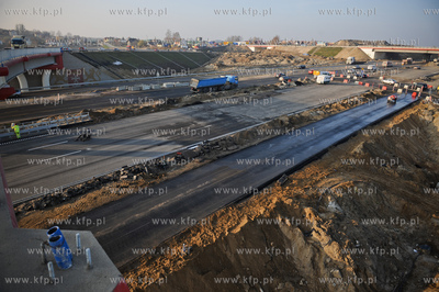 Gdansk. Budowa wezla drogowego Karczemki i trasy WZ....
