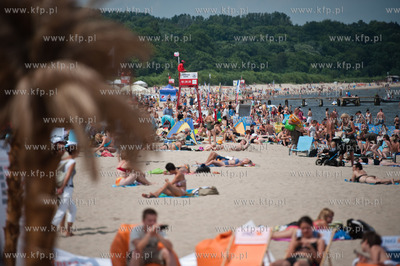 Sopot. Tlumy turystow, podczas slonecznego i goracego...