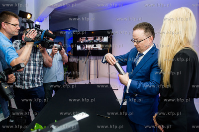 Gdansk. Wyspa Spichrzow. Uroczystosc wmurowania kamienia...