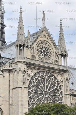 Paryż Wyspa Cite z Placem Św Jana Pawla II.  Katedra...