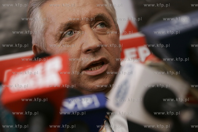 Konferencja Prasowa Samoobrony w Gdansku. Na zdjeciu...