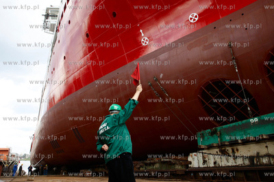 Stocznia Gdansk. Wodowanie specjalistycznego statku...