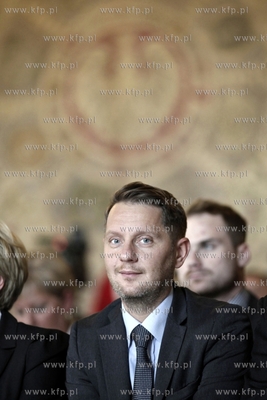 Gdansk. Ratusz Glownomiejski. Swieto Strazy Miejskiej....