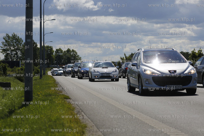 Korek na drodze Puck-Władysławowo na wjeździe do...