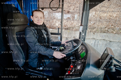 Gdansk. Dworzec PKS. Pani Irena Turbiarz, jedna z bohaterek,...