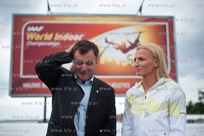 Sopot. Konferencja prasowa poprzedzajaca zawody Tyczka...