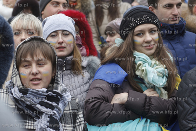 Lwow. Ukraina. Pokojowe demonstracje antyrzadowe na...