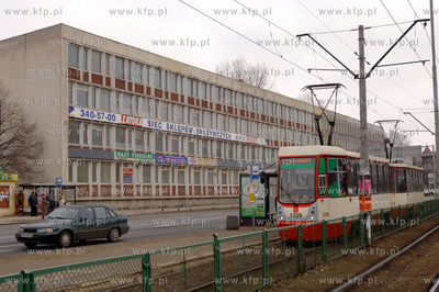 Gdansk Wrzeszcz. Przystanek tramwajowy na skrzyzowaniu...