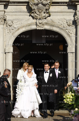 Gdansk. Katedra Oliwska. Slub Dariusza Michalczewskiego...