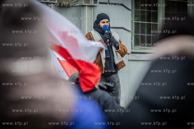 Gdańsk. Długi Targ. Protest przeciwko polityce Donalda...