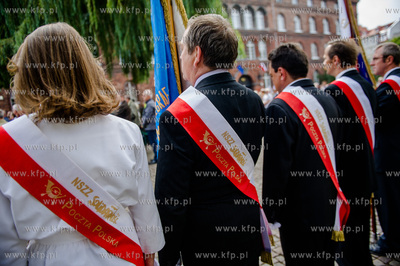 Gdansk. Msza Swieta na placu Obroncow Poczty Polskiej...
