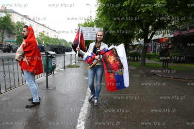 Kaliningrad , Rosja 09.05.2014 Parada na Placu Zwyciestwa...