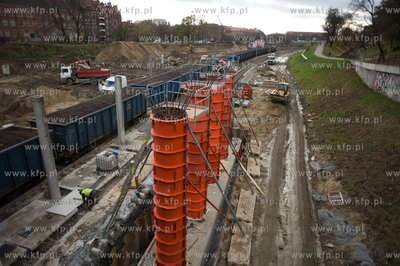 Budowa przystanku SKM Gdansk Srodmiescie. 5.11.2013...