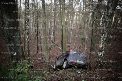 Sopot.Ul.Malczewskiego. Fiat Punto wypadl z drogi....