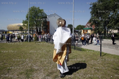 Procesja Bozego Ciala w gdanskiej dzielnicy Letnica....