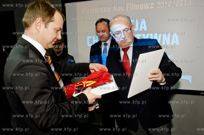 Gdansk. Centrum prasowe AmberExpo. Uroczystosc  przekazania...