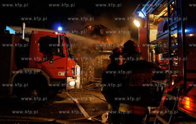 Pozar goralskiego domu na ulicy Warzywniczej w Wejherowie,...