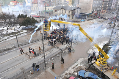 Realizacja filmu Czarny Czwartek na rogu ul. 10 Lutego...