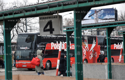 Dworzec autobusowy PKS w Gdansku. Stanowisko autobusow...