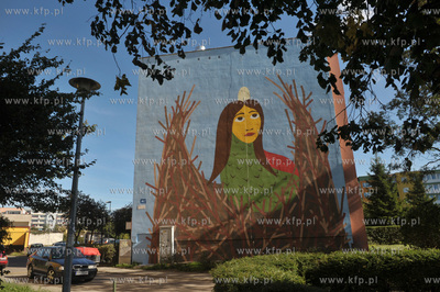 Gdańsk Zaspa. Jedna z prac Kolekcji Malarstwa Monumentalnego....
