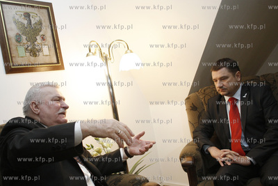 Gdansk. Biuro Lecha Walesy. Spotkanie Przewodniczacego...