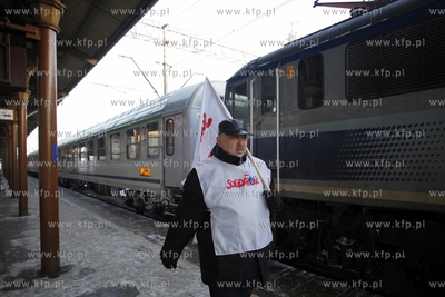 Gdansk. Dworzec Glowny PKP. Strajk kolejarzy.
25.01.2013
fot....