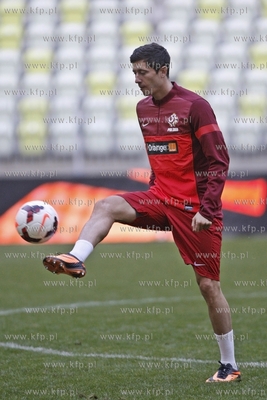 Gdansk. PGE Arena. Trening reprezentacji Polski wpilce...