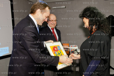 Gdansk. Centrum prasowe AmberExpo. Uroczystosc  przekazania...