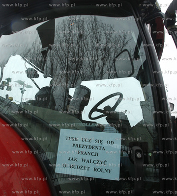 Protest rolnikow i zwiazkowcow Solidarnosci z zachodniopomorskiego...