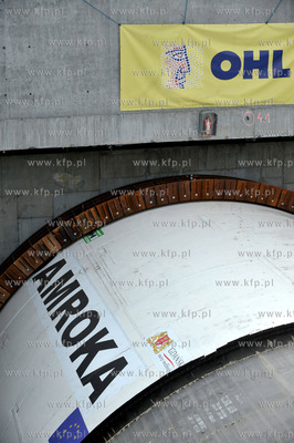 Gdansk. Maszyny TBM Damroka, podczas wiercenia tunelu...