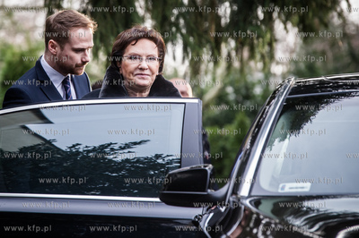 Gdansk. Premier RP Ewa Kopacz z wizyta w domu Lecha...