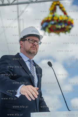 Gdansk. Wrzeszcz. Uroczystosc zawieszenia wiechy na...