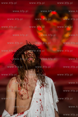 Gdańsk. Plac przed Złota Bramą. XII Misterium Męki...