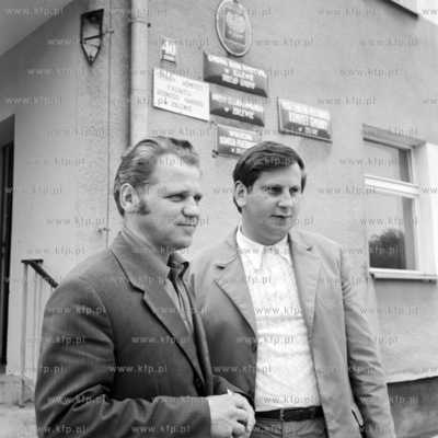 Bernard Damaszk, naczelnik gminy i Kazimierz Lis, sekretarz...