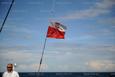 Zatoka Gdanska. Katamaran Gemini 3, na ktorym Roman...