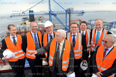 Terminal DCT w Gdansku. Prezydent Lech Walesa, z Prezydentem...