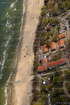 Sopot z lotu ptaka. Na dole klub zeglarski Ergo Hestia....